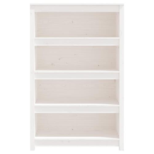 Bogreol 80x35x126 cm massivt fyrretræ hvid