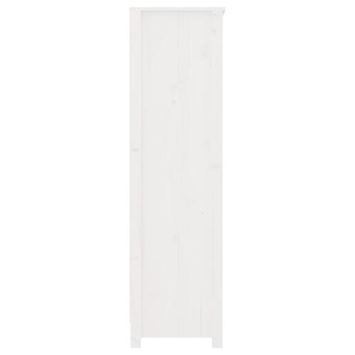 Bogreol 80x35x126 cm massivt fyrretræ hvid