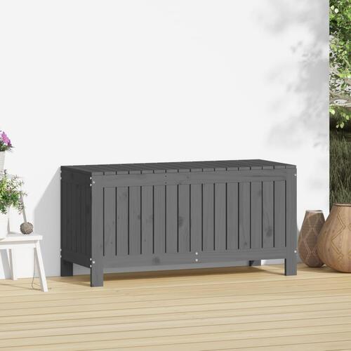 Opbevaringskasse til haven 108x42,5x54 cm massivt fyrretræ grå