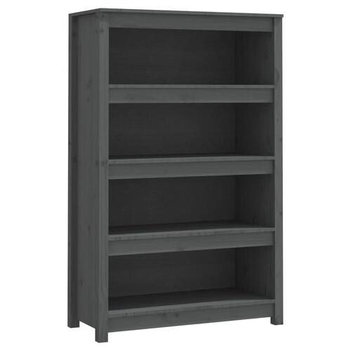 Bogreol 80x35x126 cm massivt fyrretræ grå