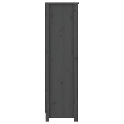 Bogreol 80x35x126 cm massivt fyrretræ grå