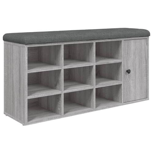 Skobænk 102x32x50 cm konstrueret træ grå sonoma-eg