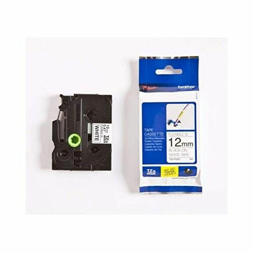 Lamineret tape til mærkningsmaskiner Brother TZEFX231 12 mm x 8 m Sort/Hvid