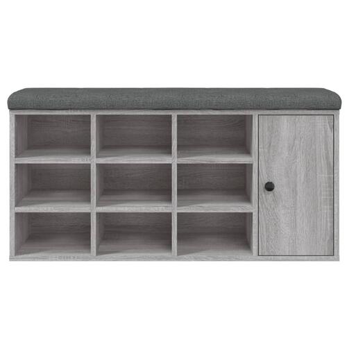 Skobænk 102x32x50 cm konstrueret træ grå sonoma-eg