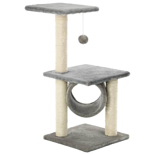Kradsetræ til katte med sisal-kradsestolper 65 cm grå