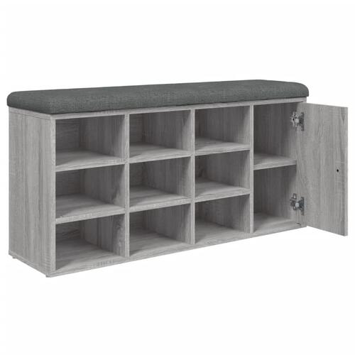 Skobænk 102x32x50 cm konstrueret træ grå sonoma-eg