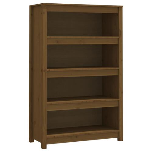 Bogreol 80x35x126 cm massivt fyrretræ gyldenbrun