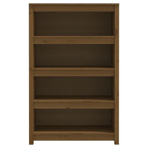 Bogreol 80x35x126 cm massivt fyrretræ gyldenbrun