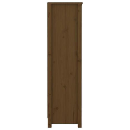 Bogreol 80x35x126 cm massivt fyrretræ gyldenbrun