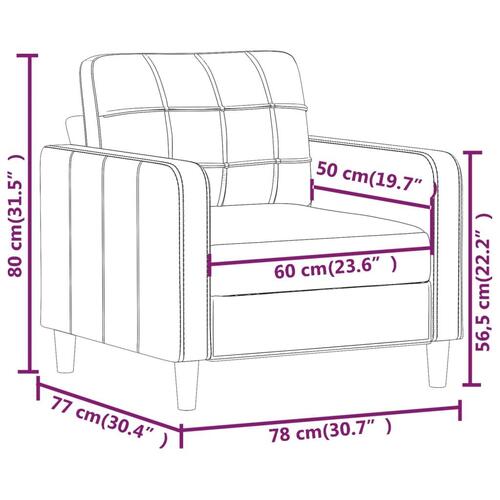 Lænestol 60 cm stof gråbrun