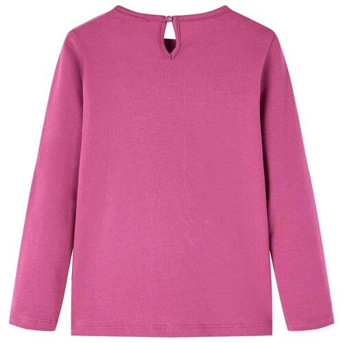 Langærmet T-shirt til børn str. 128 cm pink