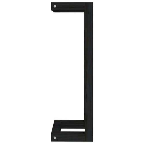 Håndklædeholder 23x18x60 cm massivt fyrretræ sort