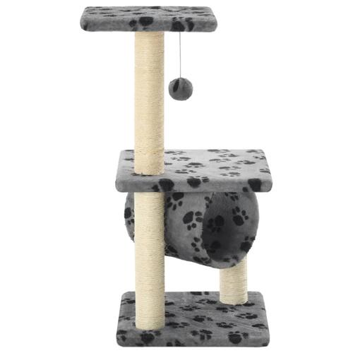 Kradsetræ til katte med sisal-kradsestolper 65 cm grå potespor
