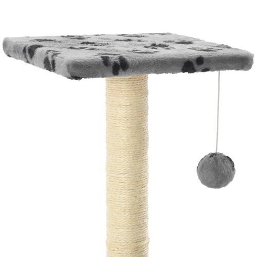 Kradsetræ til katte med sisal-kradsestolper 65 cm grå potespor
