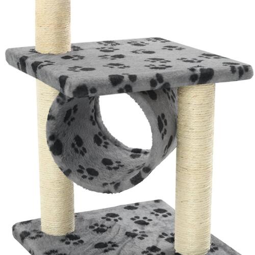 Kradsetræ til katte med sisal-kradsestolper 65 cm grå potespor