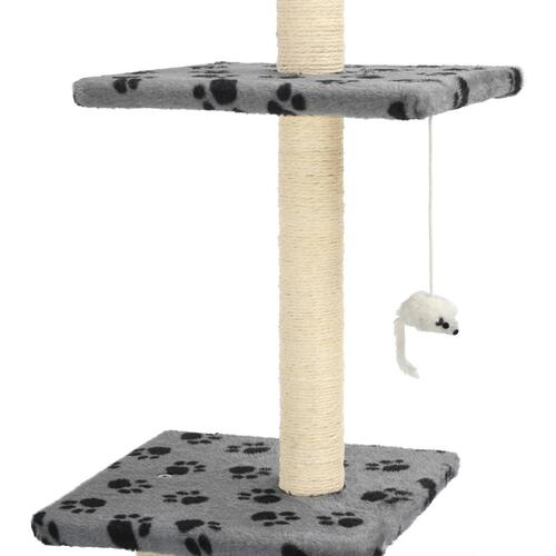 Kradsetræ til katte med sisal-kradsestolper 260 cm grå poteprint