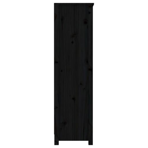 Bogreol 80x35x126 cm massivt fyrretræ sort