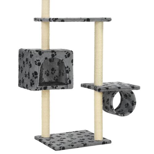 Kradsetræ til katte med sisal-kradsestolper 260 cm grå poteprint
