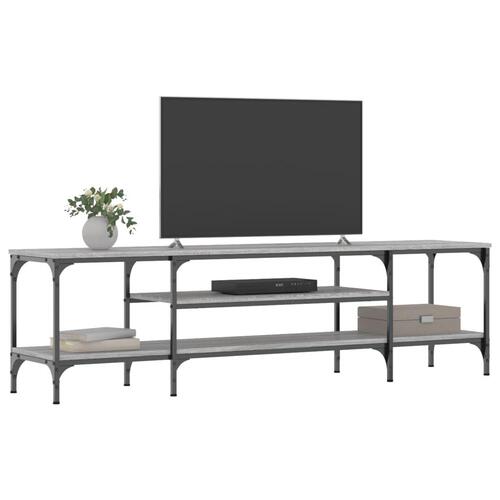 Tv-bord 161x35x45 cm konstrueret træ og jern grå sonoma-eg