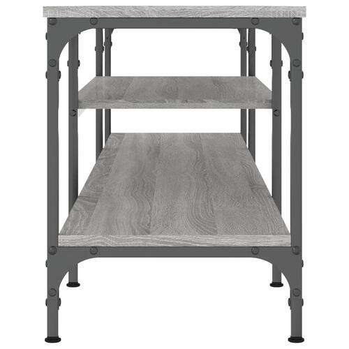 Tv-bord 161x35x45 cm konstrueret træ og jern grå sonoma-eg