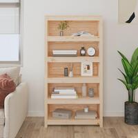Bogreol 80x35x126 cm massivt fyrretræ