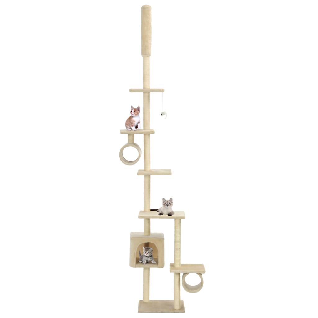 Kradsetræ med sisalkradsestolper 260 cm beige