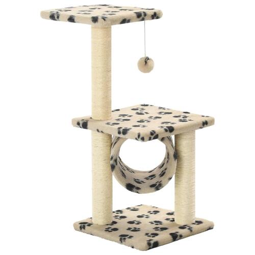 Kradsetræ til katte med sisal-kradsestolper 65 cm beige potespor