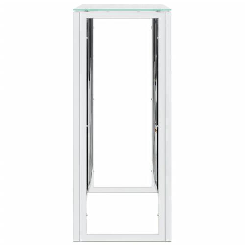 Konsolbord 110x30x70 cm rustfrit stål og glas