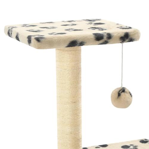 Kradsetræ til katte med sisal-kradsestolper 65 cm beige potespor