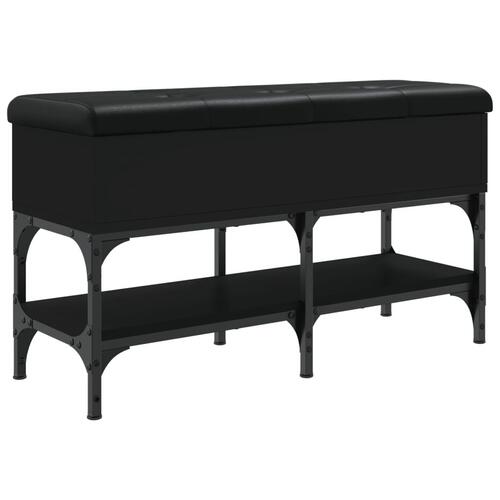 Skobænk 82x32x45 cm konstrueret træ sort