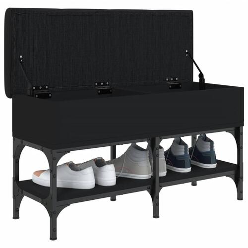 Skobænk 82x32x45 cm konstrueret træ sort