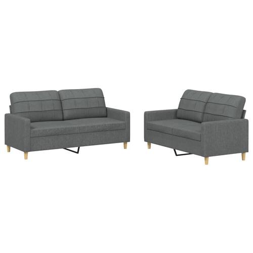 2 personers sofa med hynder stof mørkegrå