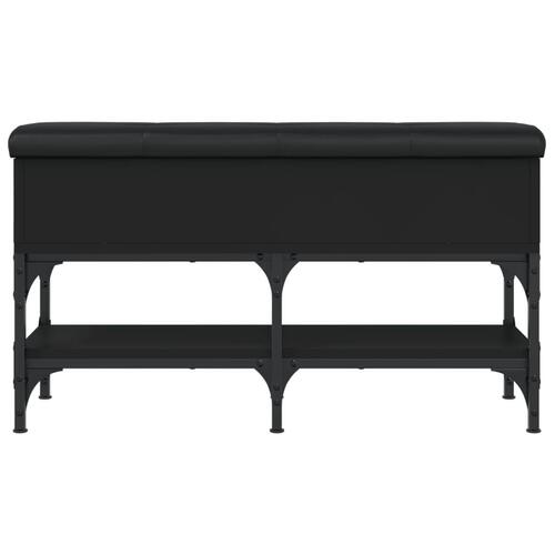 Skobænk 82x32x45 cm konstrueret træ sort