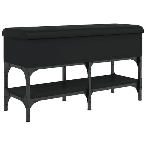Skobænk 82x32x45 cm konstrueret træ sort