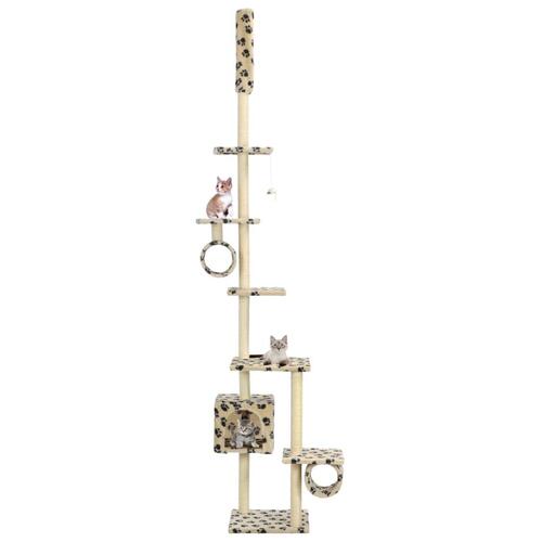 Kradsetræ med sisalstolper 260 cm poteaftryk beige