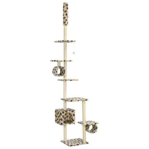 Kradsetræ med sisalstolper 260 cm poteaftryk beige