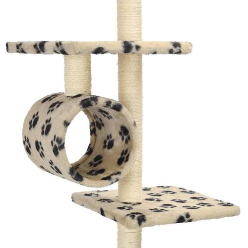 Kradsetræ med sisalstolper 260 cm poteaftryk beige