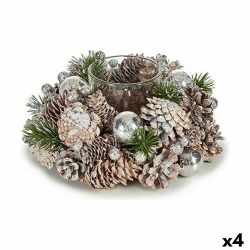 Krist+ julelys-holder - hvid/gennemsigtig/sølv, 19 × 9 × 19 cm (4 stk.)