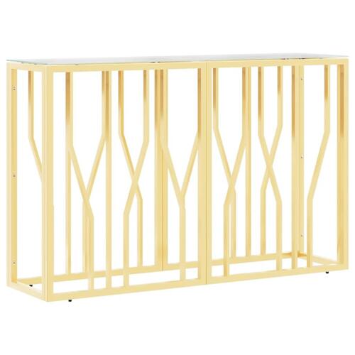 Konsolbord 110x30x70 cm rustfrit stål og glas