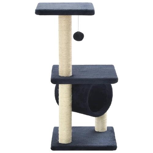 Kradsetræ til katte med sisal-kradsestolper 65 cm mørkeblå