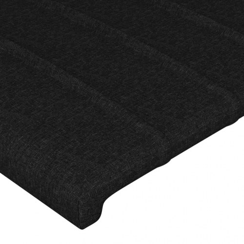 Sengegavl med LED-lys - 163x16x78/88 cm, stof, sort