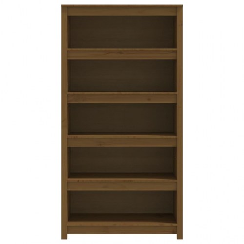 Bogreol 80x35x154 cm massivt fyrretræ gyldenbrun