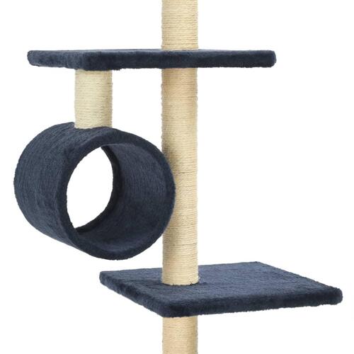 Kradsetræ med sisalstolper 260 cm mørkeblå