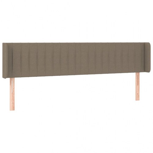 Sengegavl med LED-lys 163x16x78/88 cm - stof gråbrun