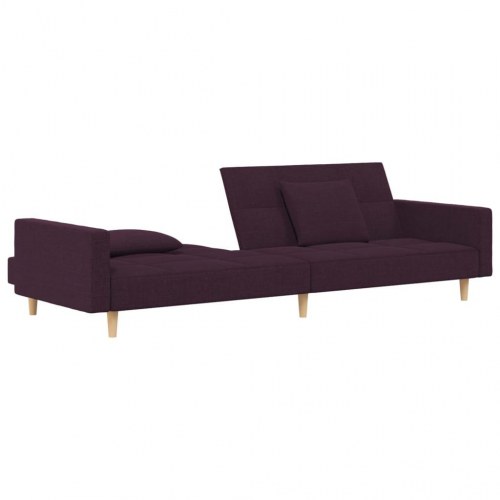 2-personers sovesofa med 2 puder stof lilla