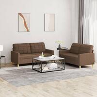 2 personers sofa med hynder stof brun