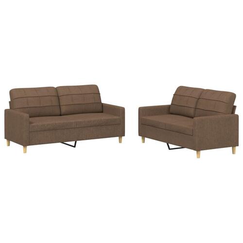 2 personers sofa med hynder stof brun