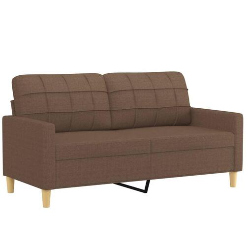 2 personers sofa med hynder stof brun