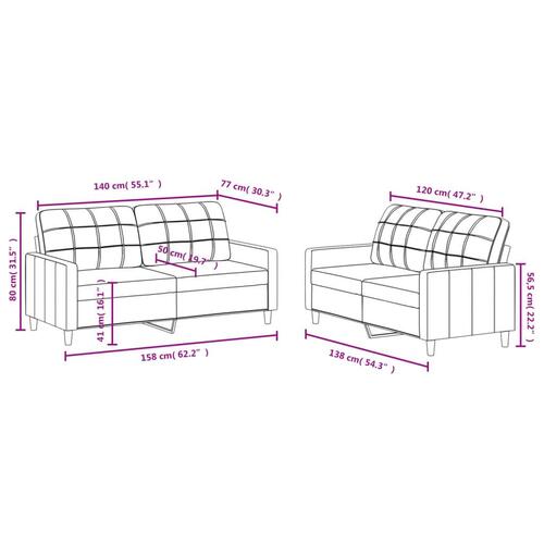2 personers sofa med hynder stof brun