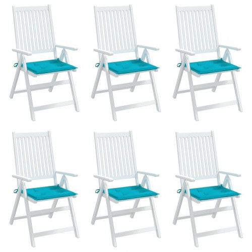 Hynder til havestol - 6 stk. 50 × 50 × 4 cm i turkis oxfordstof